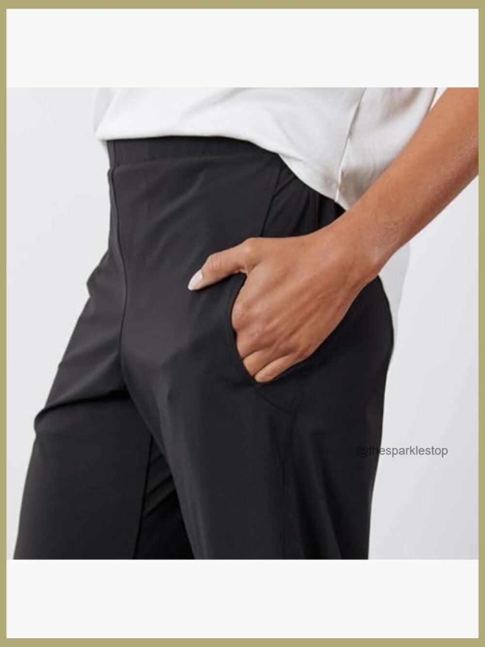 High Waisted Wide Leg Barrel Pants with Pockets - Travel Work Trousers - Picture 4 of 7